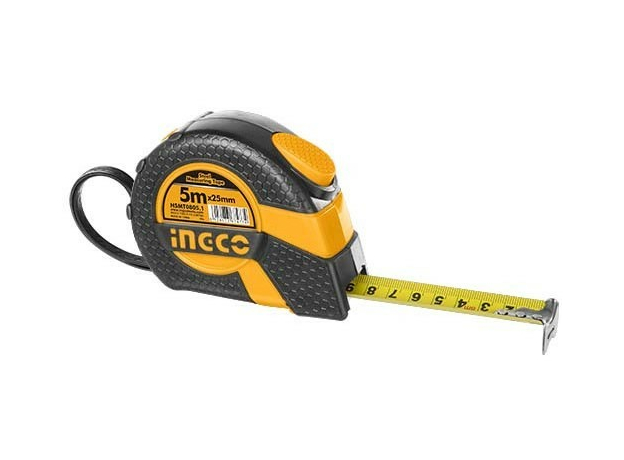 Рулетка 5м*19мм прорезиненная с автостопом INGCO HSMT08052.1