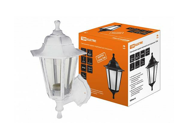 Светильник садово-парковый НБУ 06-60-001 шестигранник, настенный, пластик, белый SQ0330-0731 TDM