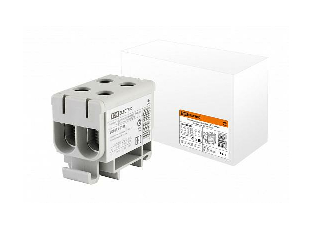 Клемма двойная вводная силовая КВС 4 ввода 6-50 кв.мм серая SQ0833-0101 TDM