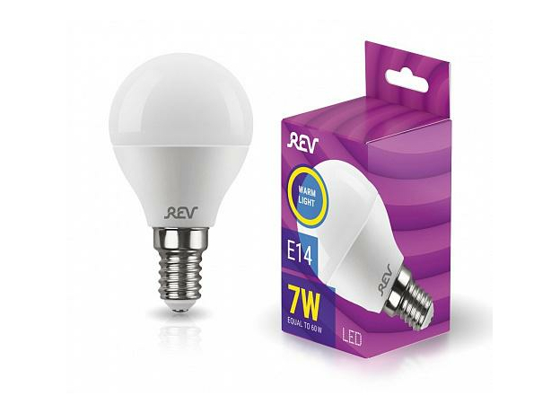 Лампа светодиодная 7Вт E14 G45 2700К 525Лм матовая 220В шар 32340 2 REV