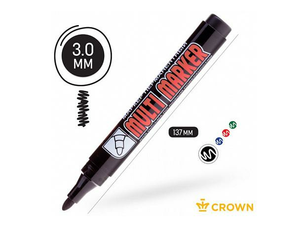 Маркер перманентный черный пулевидный, 3 мм Multi Marker CPM-800