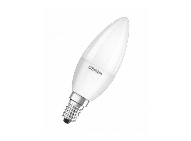 Лампа светодиодная 5,4Вт Е14 B40 2700К 470Лм матовая 230В свеча 4052899971608 OSRAM