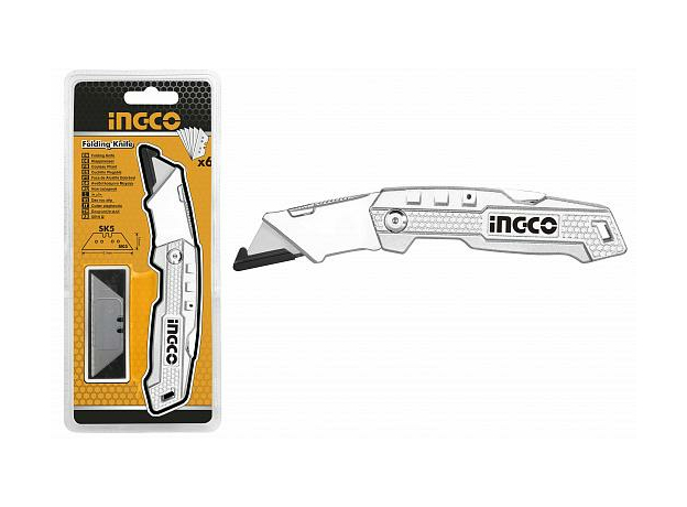 Нож складной, лезвие 61x19mm INGCO INDUSTRIAL HUK6138