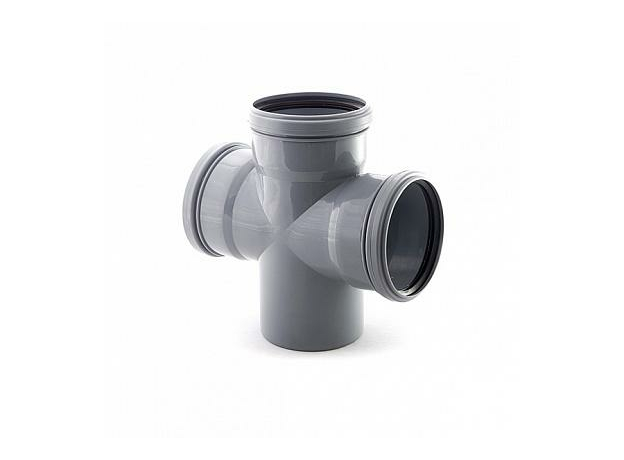 Крестовина канализационная одноплоскостная 110/110/110 угол 87 РосТурПласт