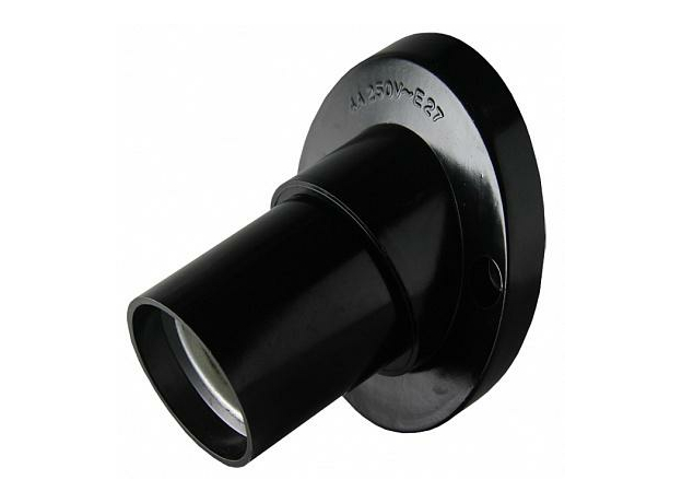 Патрон карболитовый настенный, Е27, черный, наклонный, Без Наклейки Proxima LHC-Е27-wi EKF