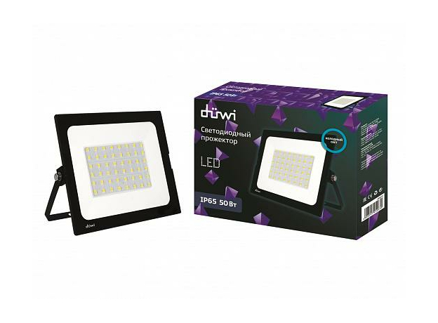 Прожектор светодиодный 50Вт СДО-50 3000Лм 6500К 230В Duwi 25063 0/ 25023 4
