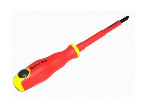 Отвертка крестовая диэлектрическая №2 6,5х100мм, до 1000В, 55894 FIT