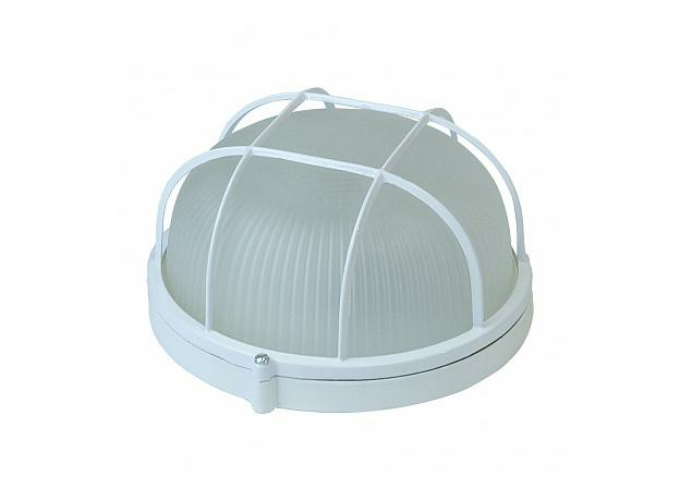 Светильник 1102 НБП 03-100-002 большой круг белый с решеткой 1*100Вт Е27 IP54 Свет СПб