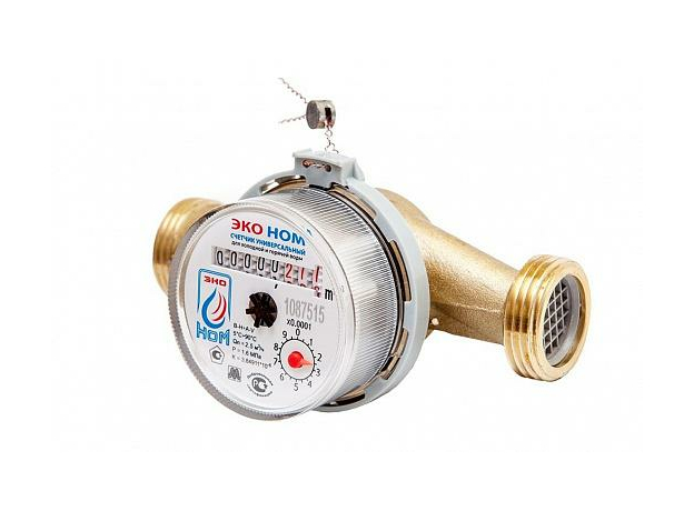 Счетчик воды Ду15 универсальный ЭКО НОМ-15-110 без КМЧ, L=110мм., ЭКО НОМ