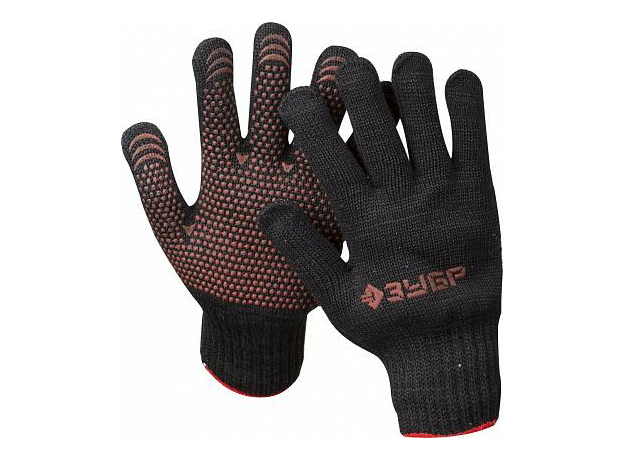 Перчатки утепленные, 7 класс, трикотажные, с защитой от скольжения, L-XL ЗУБР Мастер 11462-XL