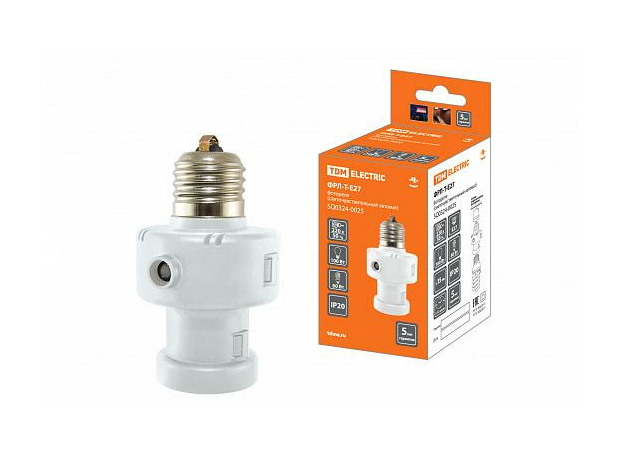 Фотореле ФРЛ-Т-Е27 15лк 100Вт c таймером SQ0324-0025 TDM