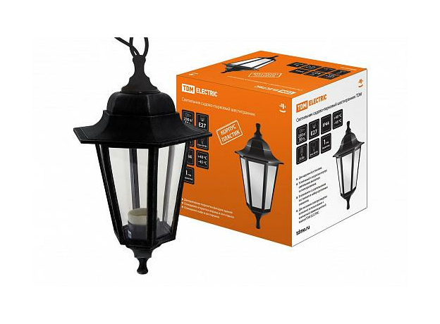 Светильник садово-парковый НСУ 06-60-001 шестигранник, подвес, пластик, черный SQ0330-0703 TDM