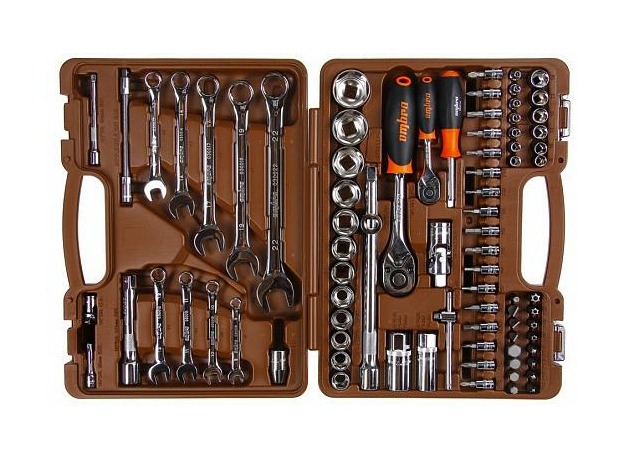 Набор инструментов универсальный 1/4", 1/2"DR, 82 предмета Ombra OMT82S