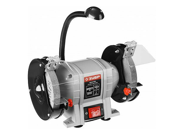 Станок точильный двойной, D150х20хd32мм, лампа подсветки, 250Вт ЗУБР "МАСТЕР" ЗТШМ-150-250