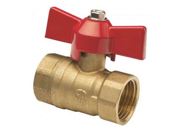 Кран шаровой латунный 1/2" ВР/ВР 11Б27п1 бабочка 04774 AQUALINK