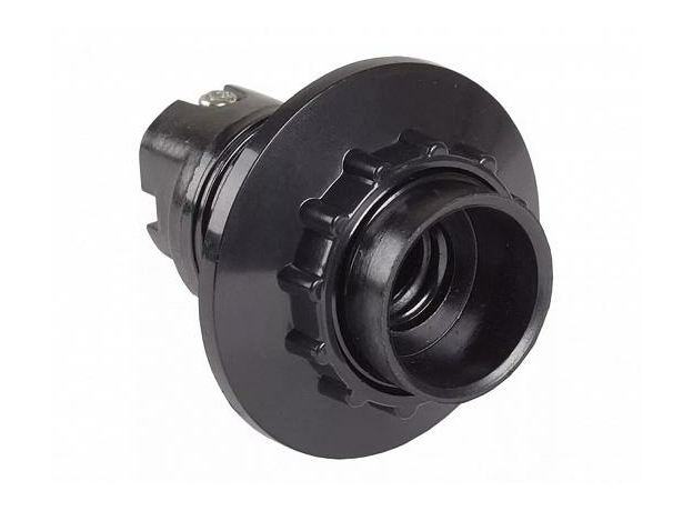 Патрон карболитовый с кольцом, Е14, черный, 24609 1 REV