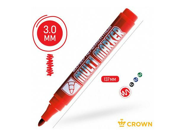 Маркер перманентный красный пулевидный, 3 мм Multi Marker CPM-800