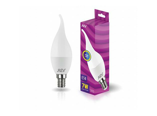Лампа светодиодная 7Вт Е14 FC37 2700К 600Лм матовая 220В свеча на ветру 32351 8 TM REV