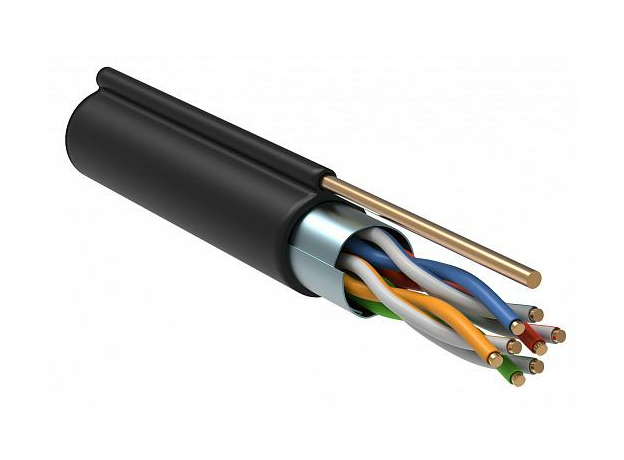 Кабель витая пара F/UTP категория 5e 4х2х24AWG LDPE трос 1,2мм (305м) (LC3-C5E04-359) ITK