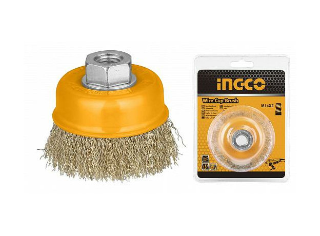Кордщетка чашеобразная мягкая (75 мм; М14) для УШМ INGCO WB10751