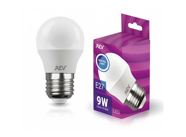 Лампа светодиодная 9Вт Е27 G45 4000К 700Лм матовая 180-240В шар 32409 6 TM REV