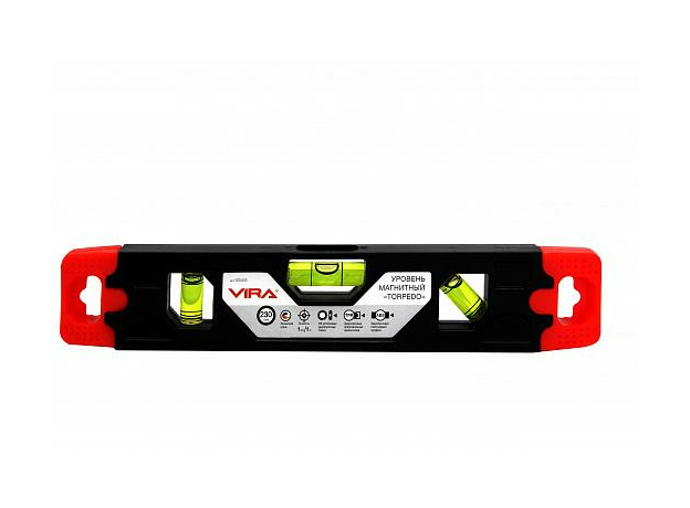 Уровень-торпедо VIRA 230мм, магнитный 100403