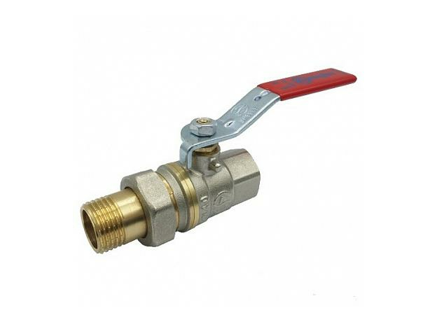Кран шаровой латунный со сгоном 1/2" ВР/НР рычаг 1006-01 Aquasfera