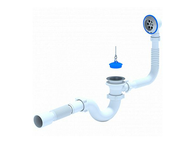 Сифон для ванны 1 1/2"х50 вып с гофр нерж/сетка АНИ Пласт Е155