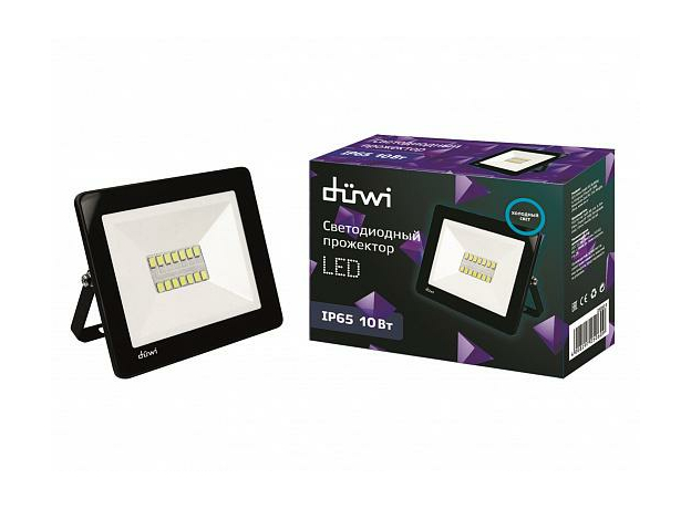 Прожектор светодиодный 10Вт СДО-10 650Лм 230В 6500К Duwi 25060 9/ 25020 3