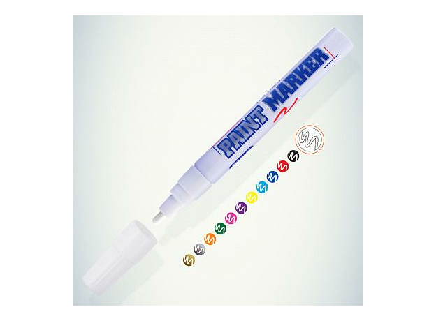 Маркер краска белый 4мм лаковый пулевидный алюминиевый корпус MunHwa PM-05 104798