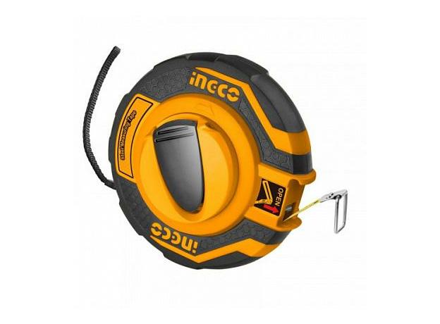 Рулетка 30м*12,5мм мерная лента стальная прорезиненная INGCO HSMT8430