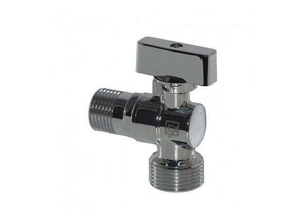 Кран шаровой латунный угловой 1/2"х3/4" НР/НР для подключения с/т приборов с отражателем Кран шаровой латунный угловой 1/2"х3/4" НР/НР для подключения с/т приборов с отражателем
