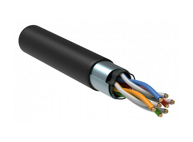 Кабель витая пара F/UTP категория 5e 4х2х24AWG LDPE черный (305м) (LC3-C5E04-339) ITK