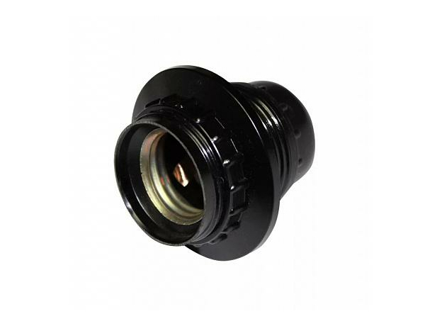 Патрон карболитовый с кольцом, Е27, черный, 24610 7 REV