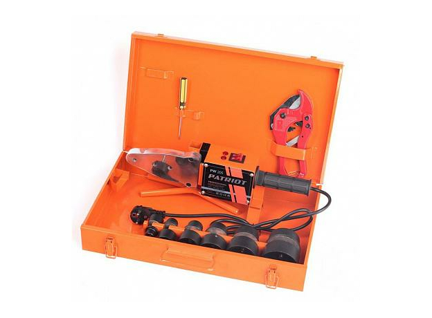 Аппарат для сварки пластиковых труб кейс, 6 насадок, резак, перчатки PATRIOT PW 205 170302010