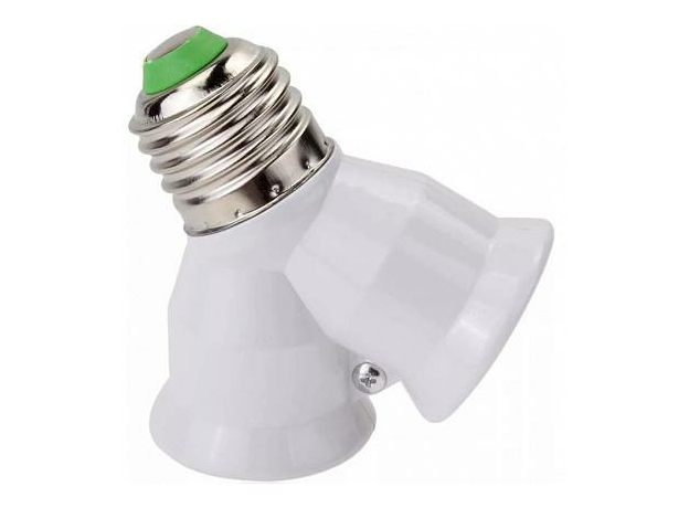 Переходник Е27-2хЕ27, белый, 24640 4 REV