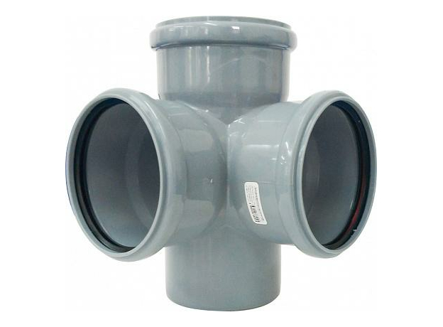 Крестовина канализационная двухплоскостная 110/110/110 угол 87 РосТурПласт