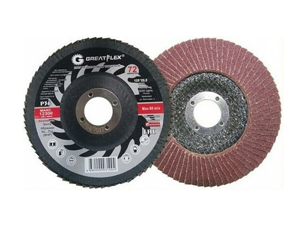 Круг лепестковый торцевой 125 х 22,2 мм, Р40 (72 лепестка) GREATFLEX 71-12540