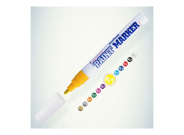 Маркер краска желтый 4мм лаковый пулевидный алюминиевый корпус MunHwa PM-08 198670