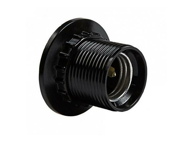 Патрон для ламп карболит. Е27 с приж кольцом Е27Н12РП-01 4680005958078/4690612032214 ASD/LLT/INHOME