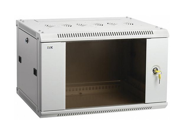 ITK Шкаф LINEA W 9U 600x450 мм дверь стекло, RAL7035 LWR3-09U64-GF IEK