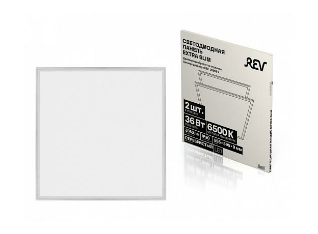 Светильник светодиодный ДВО 36Вт Extra Slim Quadro компл б/к 2929000066 Опал 3060Лм IP20 28901 2 REV
