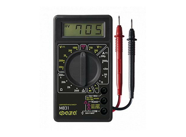 Мультиметр цифровой M831 +звук ФАZА