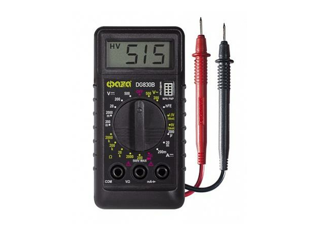 Мультиметр цифровой DG830B Диод тест Проверка транзисторов ФАZА