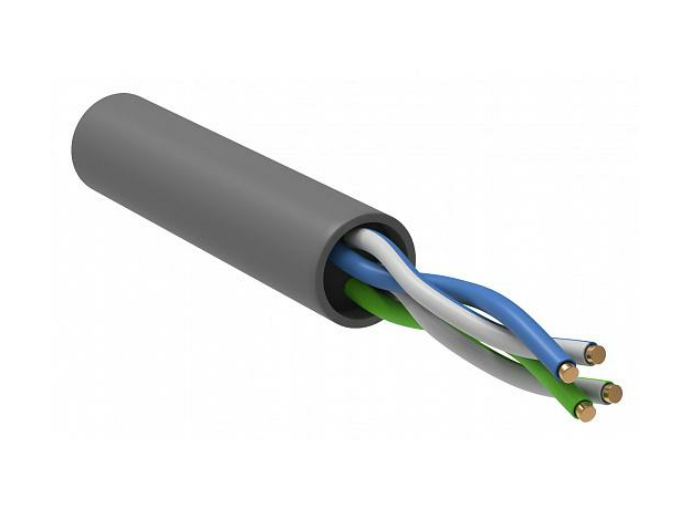 Кабель витая пара U/UTP категория 5e 2х2х24AWG PVC серый (500м) (LC1-C5E02-111) ITK