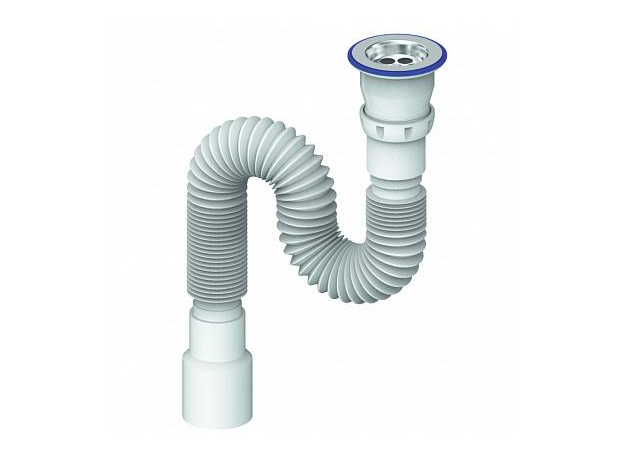 Сифон гофрированный универсальный 800 мм 1.1/2"х40/50 (нерж.вып. винт 80) D220 Юникорн