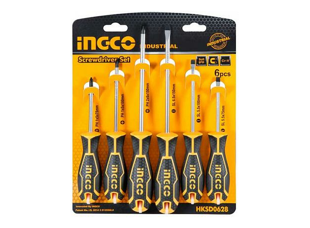 Набор отверток 6 шт, Cr-V INGCO INDUSTRIAL HKSD0628