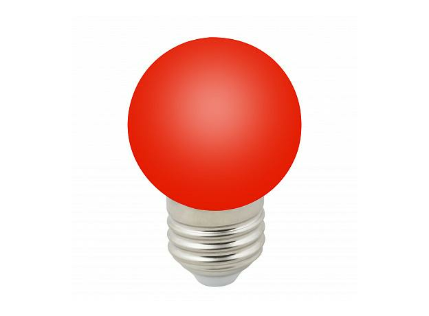 Лампа светодиодная 1Вт Е27 D45 80Лм матовая 220-240В шар Цвет красный. RED/FR/С,IP20 DECOR COLOR ( LED-G45-1W/RED/E27/FR/С ) UL-00005646 Uniel