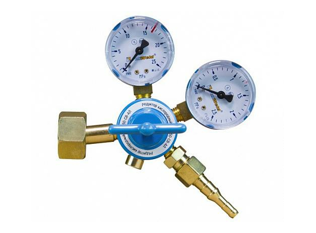 Редуктор БКО-50-СВ-АЛ кислородный, 2 манометра Foxweld 4428