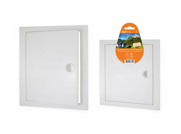 Люк ревизионный пластиковый 200х200 белый с ручкой SQ1807-0422 TDM